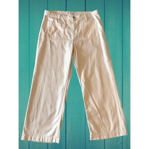 On 34th Cream Wide Leg Baggy Denim Jeans Women's 16/33 Stretch Boho Summer